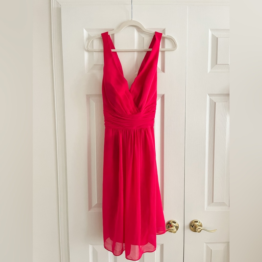 Alfred Angelo Tea Length Bridesmaids Dress in Pomegranate